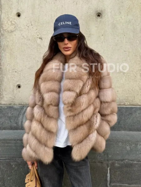 Шуба из куницы в цвете тор-тор - фото 7