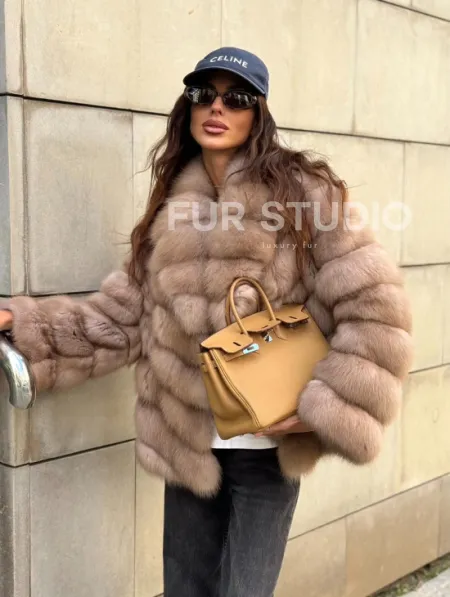 Шуба из куницы в цвете тор-тор - фото 12
