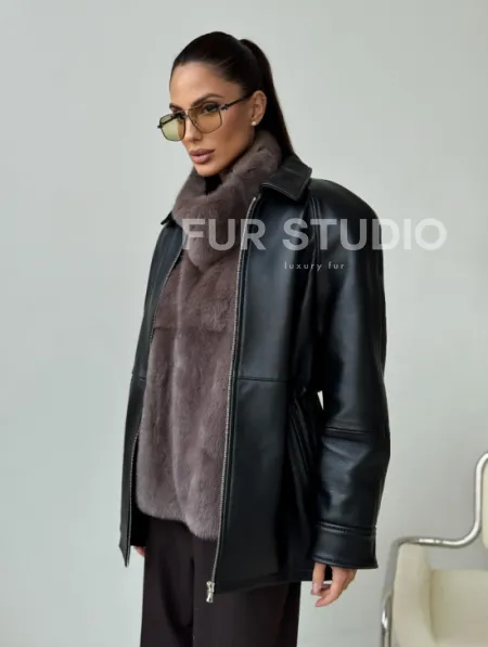 Норковая женская манишка - фото 8