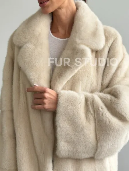 Женский норковый полушубок - фото 1