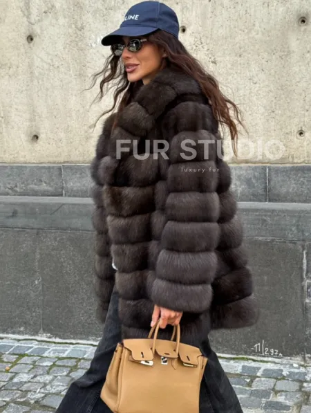 Шуба из меха баргузинского соболя - седина 2 - фото 5