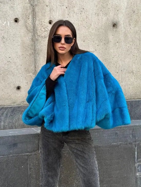Голубое норковое болеро 