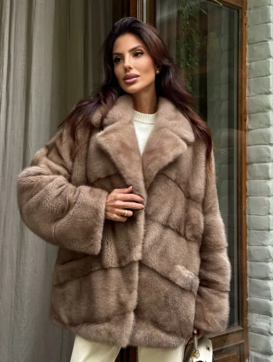 Шуба норковая автоледи - пастель - фото 8