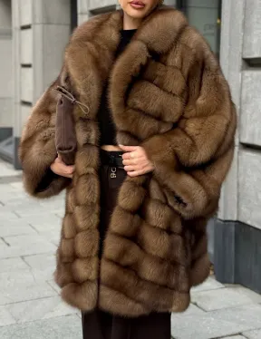 Шуба из куницы оверсайз - фото 4