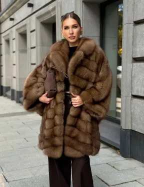 Шуба из куницы оверсайз - фото 15