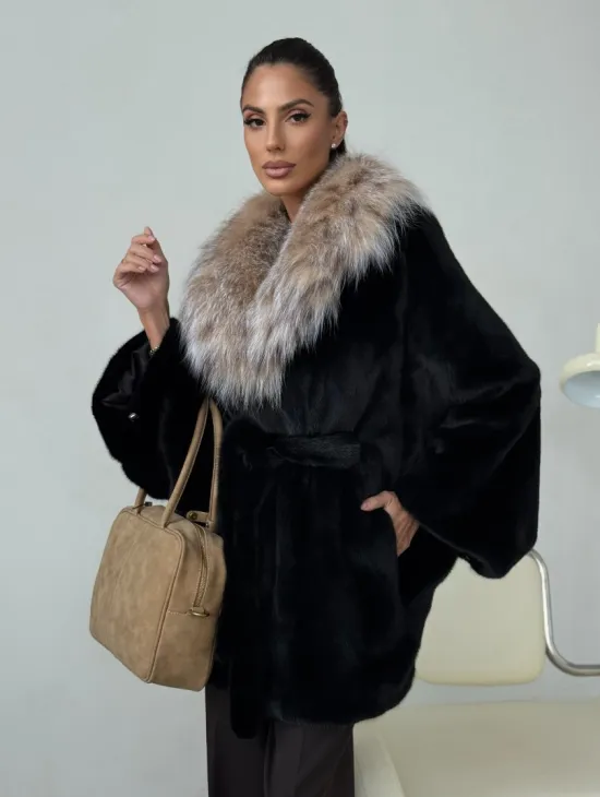 Норковая шуба с рысью - фото 0