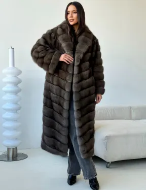 Длинная шуба из соболя - фото 8