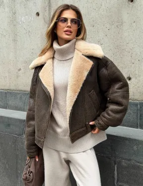 Дубленка - пилот женская - фото 5