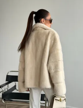 Женский норковый полушубок - фото 11