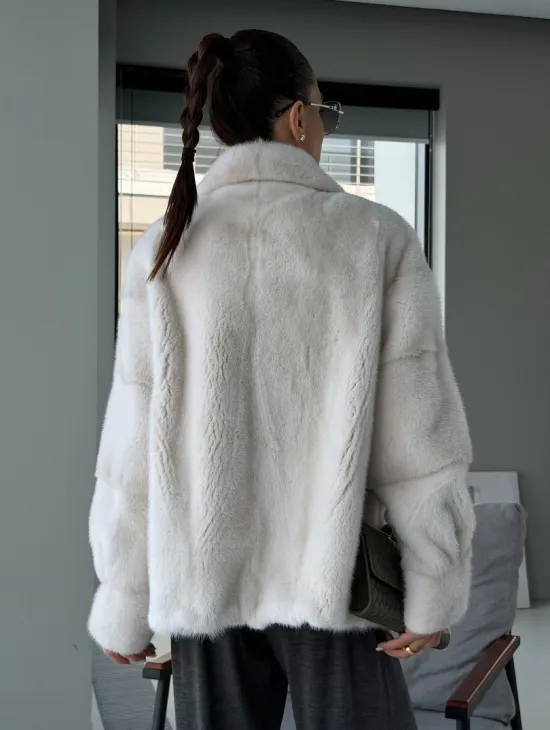 Модная женская норковая куртка - фото 4