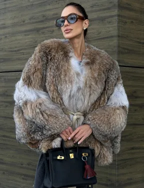 Шуба - летучка из меха рыси - фото 6