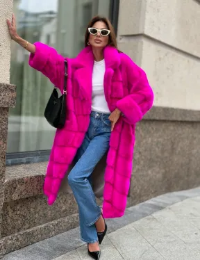 Розовая норковая шуба - фото 3