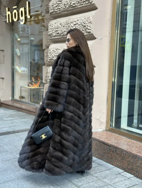 Шуба из баргузинского соболя в пол - фото 5